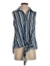 Perseption Concept 100% Polyester Stripes Blue Sleeveless Blouse Size S - photo 1