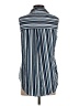 Perseption Concept 100% Polyester Stripes Blue Sleeveless Blouse Size S - photo 2