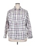 St. John's Bay 100% Cotton Plaid White 3/4 Sleeve Button-Down Shirt Size 2X - photo 1