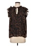 Aqua Animal Print Brown Sleeveless Blouse Size S - photo 1