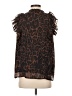 Aqua Animal Print Brown Sleeveless Blouse Size S - photo 2