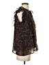 Aqua Animal Print Brown Sleeveless Blouse Size S - photo 4