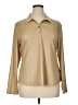 Greg Norman Metallic Tan Long Sleeve Blouse Size XL - photo 1