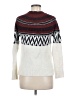 BB Dakota Chevron-herringbone White Turtleneck Sweater Size S - photo 2