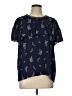 Juicy Couture 100% Polyester Blue Short Sleeve Blouse Size L - photo 1