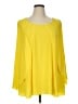 DG^2 by Diane Gilman 100% Polyester Yellow 3/4 Sleeve Blouse Size XL - photo 1