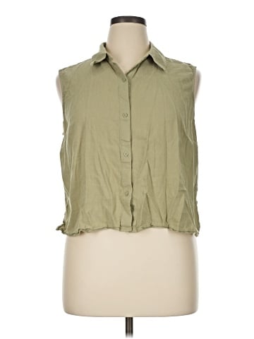Express Sleeveless Button-Down Shirt (view 1)