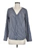 Zara Basic 100% Polyester Stripes Blue Long Sleeve Blouse Size M - photo 1