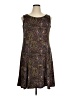 Perceptions Paisley Purple Brown Cocktail Dress Size 0X - photo 1