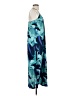 Ann Taylor LOFT 100% Polyester Tropical Floral Graphic Blue Casual Dress Size XS - photo 4