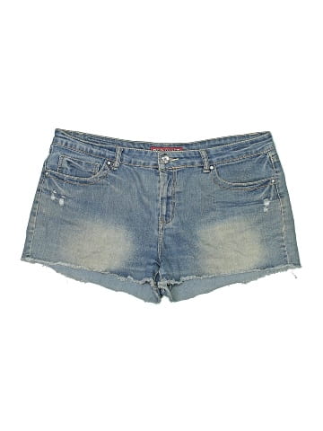 Red Rivet Denim Shorts (view 1)