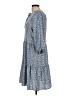 WallpapHER 100% Polyester Paisley Blue Casual Dress Size L - photo 5