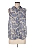 H&M Paisley Blue Sleeveless Button-Down Shirt Size 6 - photo 1