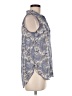 H&M Paisley Blue Sleeveless Button-Down Shirt Size 6 - photo 4