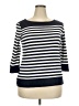 Anne Klein Sport 100% Cotton Stripes Blue Pullover Sweater Size XXL - photo 1