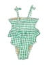 Old Navy Checkered-gingham Green Two Piece Swimsuit Size 18-24 mo - photo 1