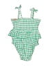 Old Navy Checkered-gingham Green Two Piece Swimsuit Size 18-24 mo - photo 2