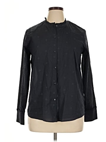 Ecru Long Sleeve Button-Down Shirt (view 1)