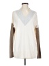Lands' End 100% Cashmere Color Block Ivory Cashmere Pullover Sweater Size XXS - photo 1