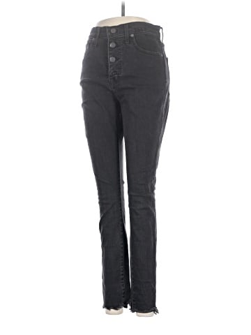Madewell 10" High-Rise Skinny Jeans in Berkeley Black: Button-Through Edition (view 1)