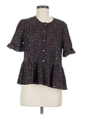 Madewell Studio Ruffle-Hem Top in Starry Night (view 1)