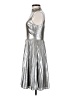 Ann Taylor 100% Polyester Metallic Silver Gold Cocktail Dress Size 00 Petite - photo 5