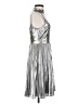 Ann Taylor 100% Polyester Metallic Silver Gold Cocktail Dress Size 00 Petite - photo 4