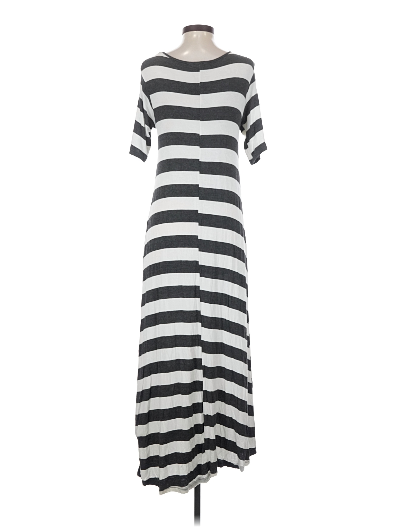 exist maxi dress Exist Dresses | Exist Collection Sleeveless Blue Grey White Stripe Tank Maxi Dress, Nwt, Large | Color: Blue/Gray | Size: L