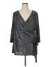 Clara Sun Woo Silver Long Sleeve Blouse Size 1X - photo 1