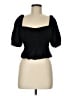 Forever 21 Black Short Sleeve Blouse Size M - photo 1
