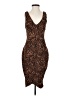 Astr 100% Polyester Animal Print Brown Cocktail Dress Size S - photo 1