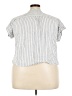 Como Vintage Stripes Blue Short Sleeve Blouse Size 2X - photo 2
