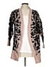 Debut 100% Viscose Animal Print Pink Cardigan Size L - photo 1
