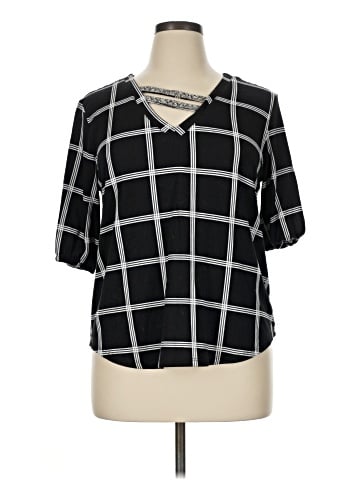 Como Black Short Sleeve Blouse (view 1)