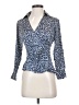 Alfani 100% Silk Blue Long Sleeve Silk Top Size 2 Petite - photo 1