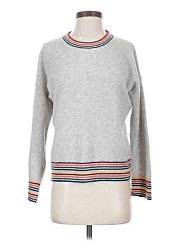 Madewell Rainbow-Trim Cashmere Sweatshirt (view 1)