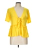 Unbranded Yellow Short Sleeve Blouse Size L - photo 1