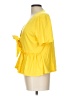 Unbranded Yellow Short Sleeve Blouse Size L - photo 5