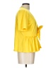 Unbranded Yellow Short Sleeve Blouse Size L - photo 4