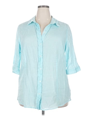 Old Navy 3/4 Sleeve Button-Down Shirt (view 1)