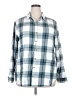 Jachs Girlfriend Plaid Teal Long Sleeve Button-Down Shirt Size XXL - photo 1