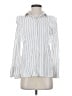 Club Monaco Stripes Ivory Long Sleeve Button-Down Shirt Size S - photo 1