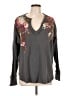 Johnny Was 100% Cotton Floral Gray Pullover Sweater Size L - photo 1