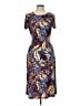Connected Apparel Print Brown Casual Dress Size 10 - photo 1