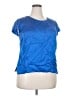 Talbots 100% Silk Blue Short Sleeve Top Size 18 - photo 1