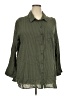 Sanctuary Stripes Green 3/4 Sleeve Button-Down Shirt Size 2X - photo 1