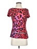 Escada 100% Polyester Animal Print Pink Short Sleeve T-Shirt Size S - photo 1