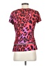 Escada 100% Polyester Animal Print Pink Short Sleeve T-Shirt Size S - photo 2