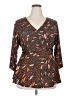 Isabel + Alice Brown Long Sleeve Top Size 2X - photo 1