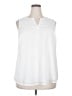 Market and Spruce 100% Polyester White Sleeveless Blouse Size 2X - photo 1